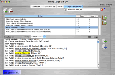 FmPro Script Diff - Script Repository