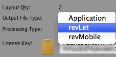 revLet, revMobile, Application menu