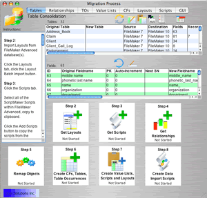 FmPro Migrator - Migration Process Window