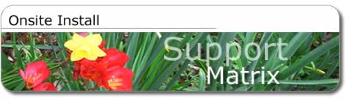 Onsite Install - Support Matrix Graphic